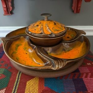 Vintage Ceramic Serving Dish with Lid